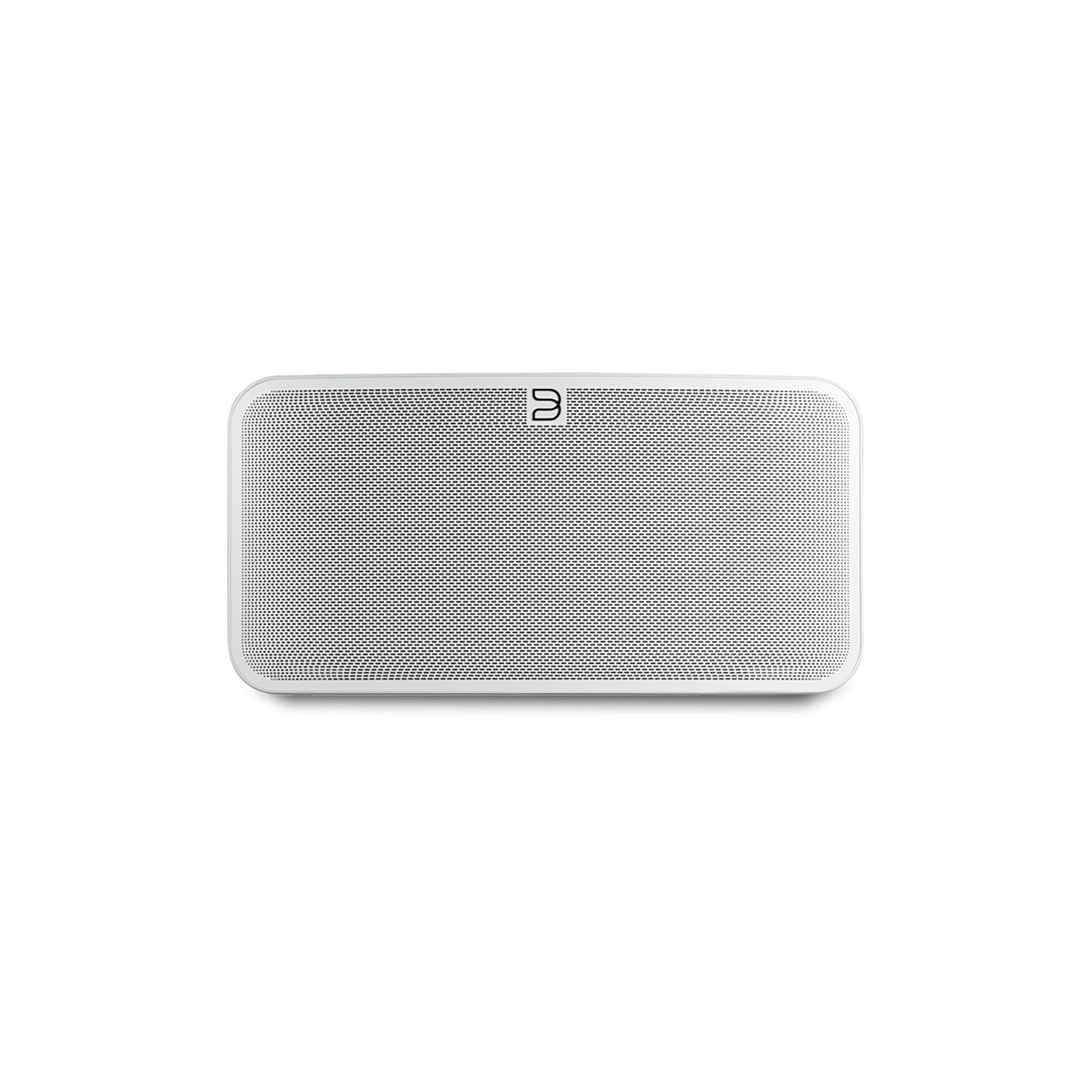 Bluesound Pulse Mini 2i Streaming-Lautsprecher Weiss Frontansicht mit Lautsprechergitter