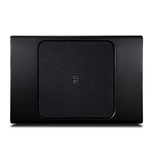 Bluesound Pulse Sub+ Subwoofer Schwarz Frontansicht mit Gitter