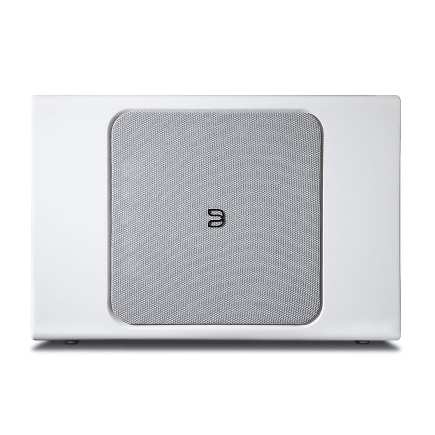 Bluesound Pulse Sub+ Subwoofer Weiss Frontansicht mit Gitter