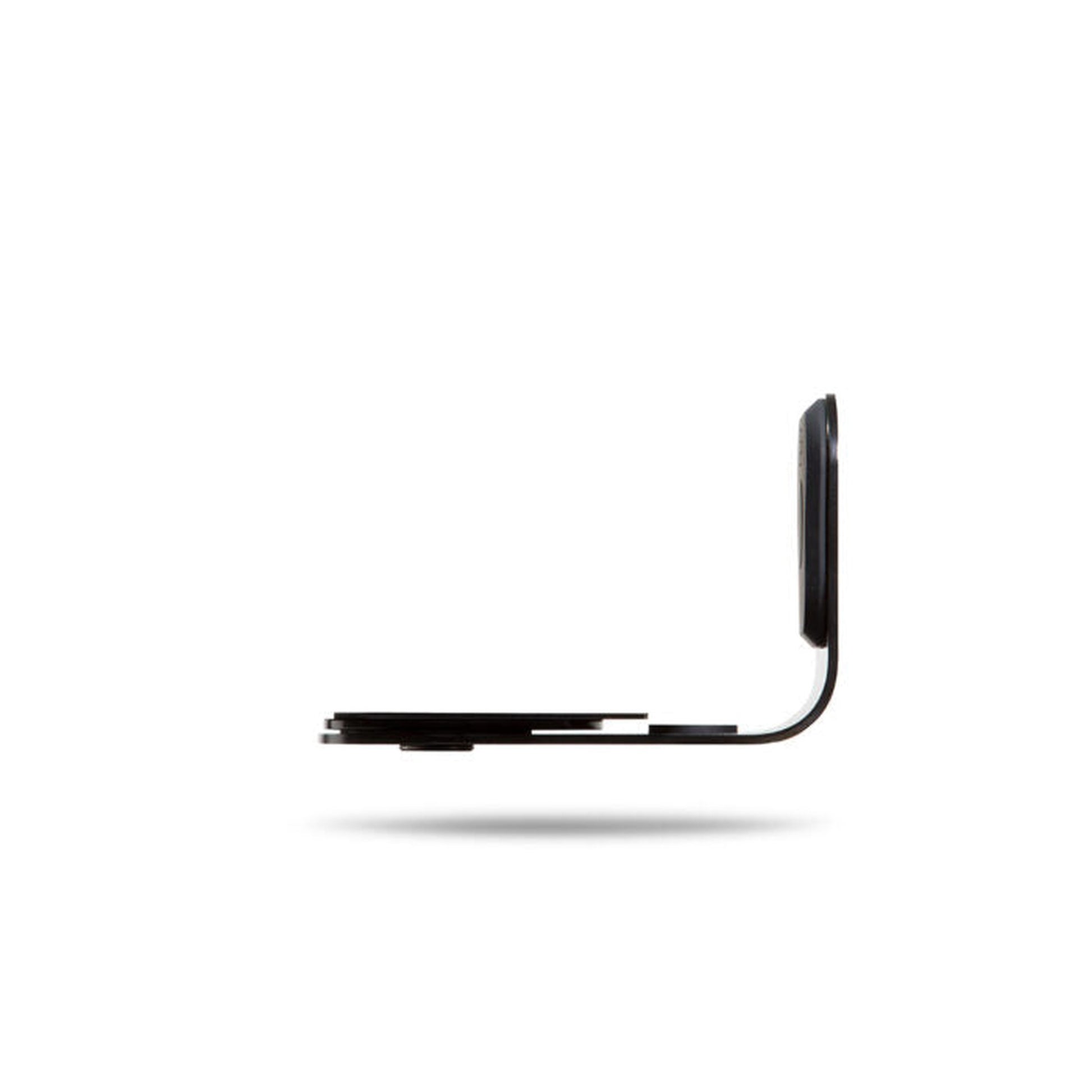 Bluesound WM200 Wandhalterung Schwarz Seitenansicht mit L-Profil und Wandplatte