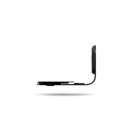 Bluesound WM200 Wandhalterung Schwarz Seitenansicht mit L-Profil und Wandplatte