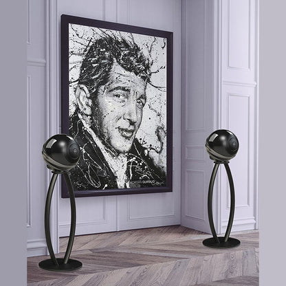 Cabasse The Pearl Aktivlautsprecher mit Standfuss Lifestyle, Stereopaar im Wohnraum, Schwarz