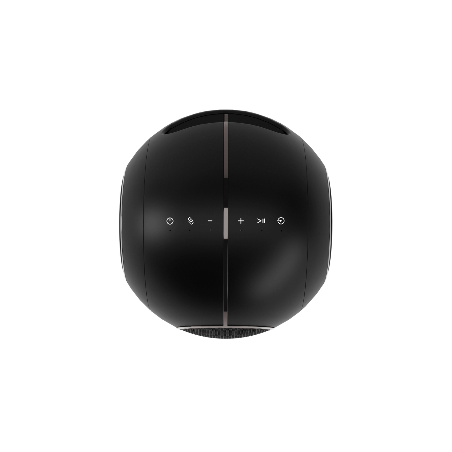 Cabasse The Pearl Myuki Aktivlautsprecher Draufsicht mit Touch-Bedienfeld und Sensortasten in Schwarz