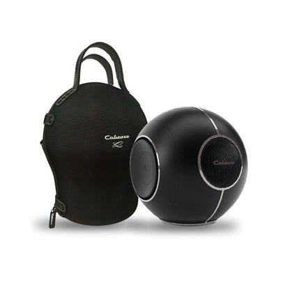 Cabasse The Pearl Myuki Aktivlautsprecher Lieferumfang mit gepolsterter Transporttasche in Schwarz