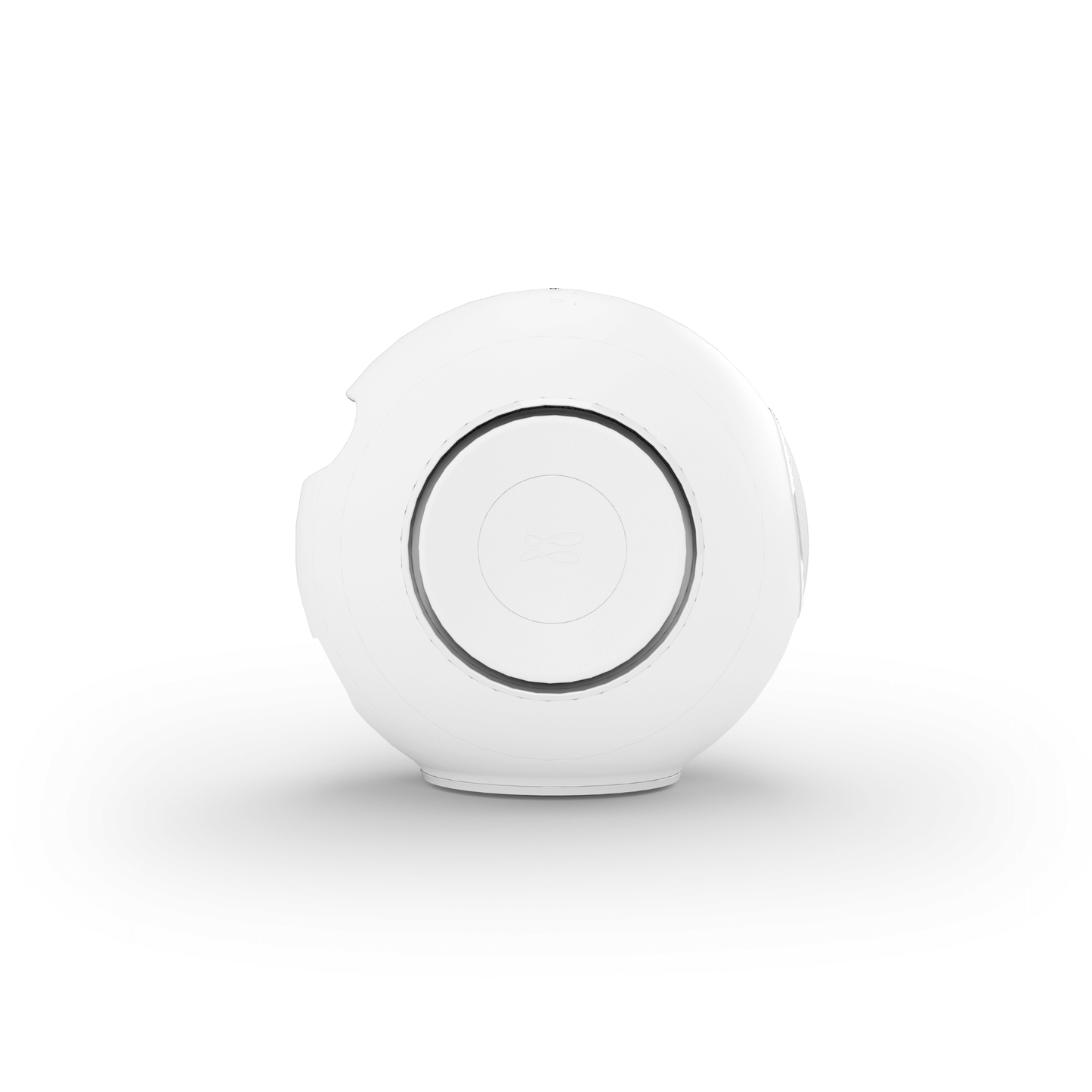 Cabasse The Pearl Myuki Aktivlautsprecher Seitenansicht mit kugelförmigem Gehäuse in Weiss