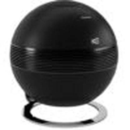 Cabasse The Pearl Sub Subwoofer Schrägansicht des kugelförmigen Gehäuses auf Chromring, Schwarz