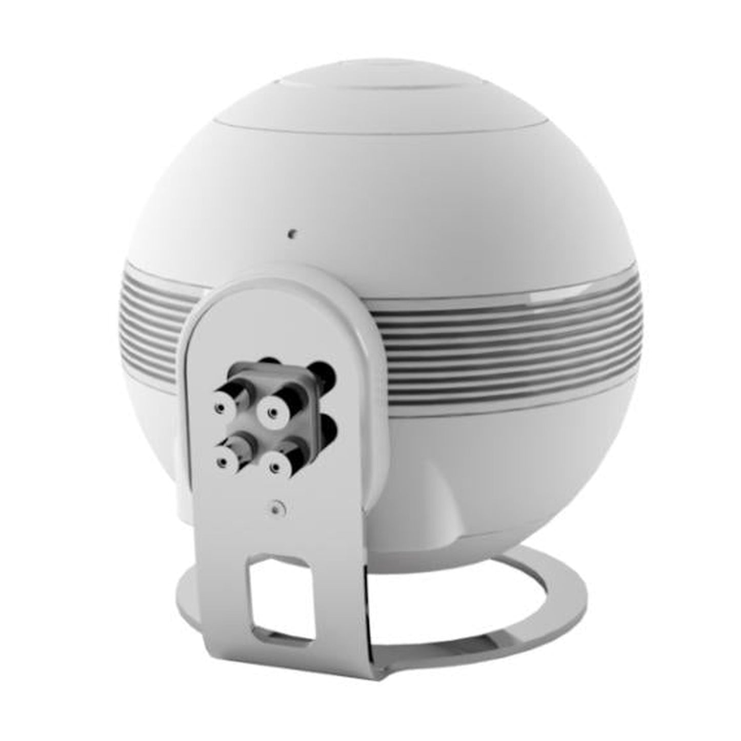 Cabasse The Pearl Sub Subwoofer Rückansicht mit Anschlussfeld und Cinch-Eingängen, Weiss