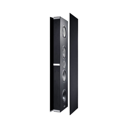 Canton Atelier InWall 11 Einbaulautsprecher schwarz Schrägansicht mit abgenommener magnetischer Frontabdeckung