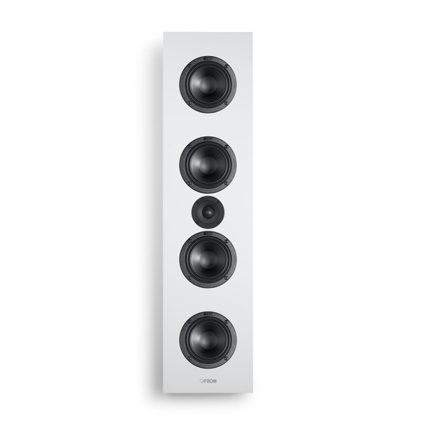Canton Atelier InWall 11 Einbaulautsprecher weiss Frontansicht ohne Abdeckung mit fünf sichtbaren Chassis