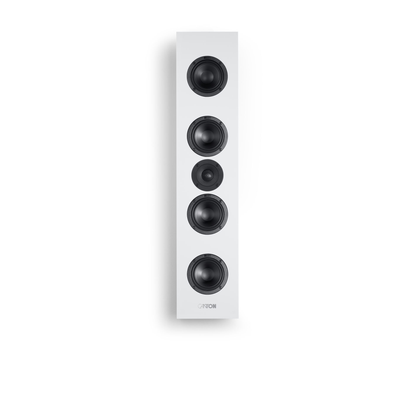 Canton Atelier InWall 9 Einbaulautsprecher weiss Frontansicht ohne Frontabdeckung mit fünf Chassis
