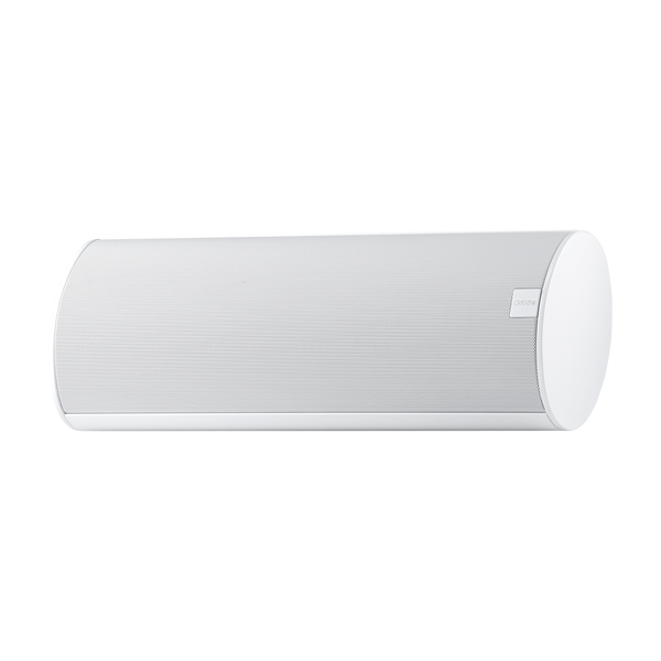 Canton CD 250.3 Center-Lautsprecher Weiss Frontansicht, weisses Aluminiumgehäuse liegend montiert