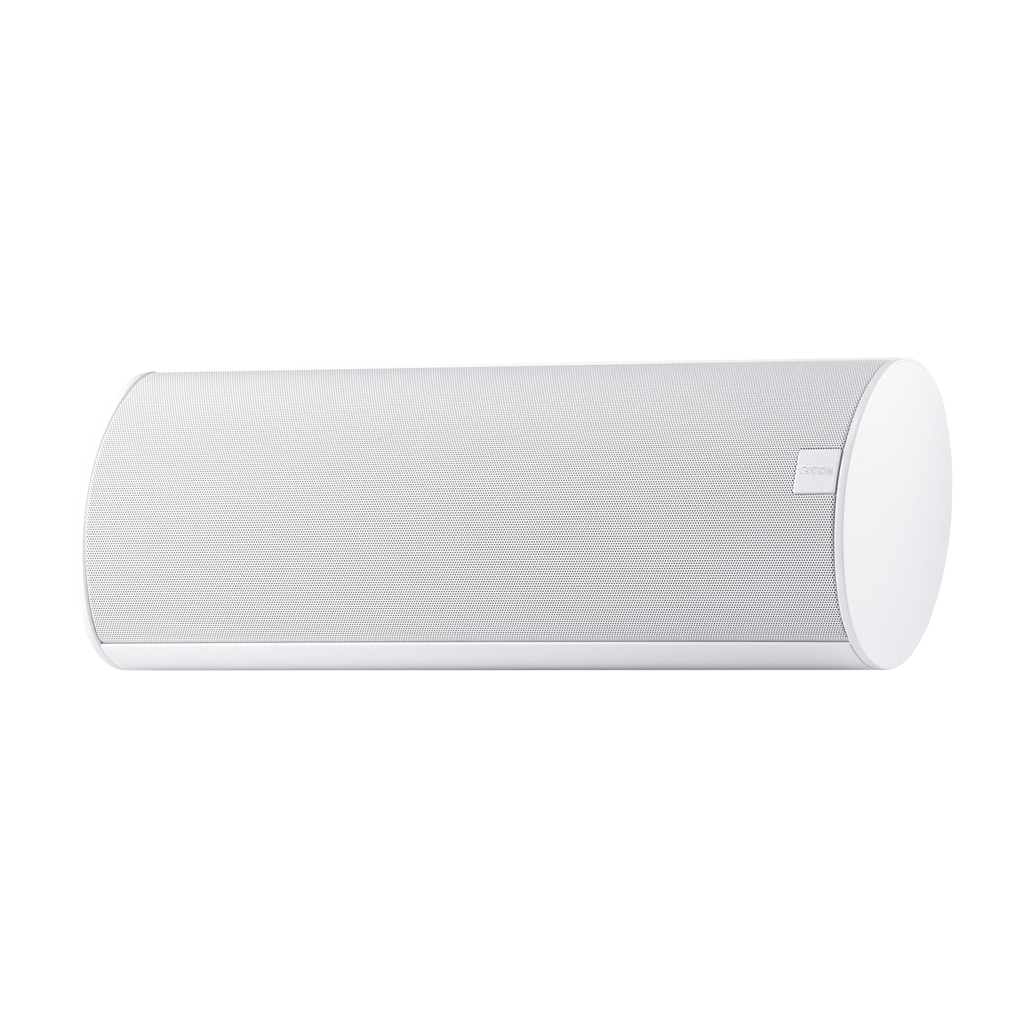 Canton CD 250.3 Center-Lautsprecher Weiss Frontansicht, weisses Aluminiumgehäuse liegend montiert