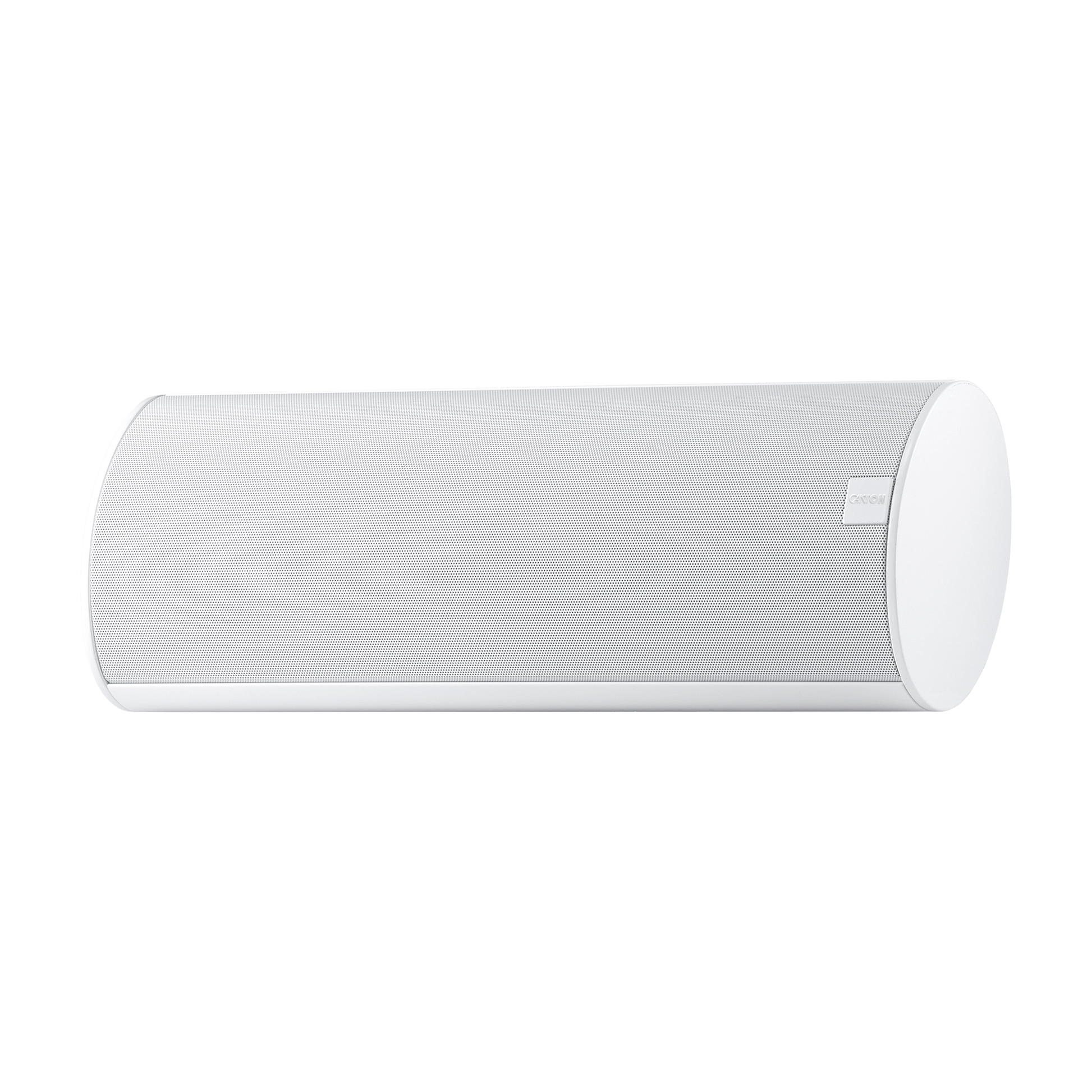 Canton CD 250.3 Center-Lautsprecher Weiss Frontansicht, weisses Aluminiumgehäuse liegend montiert