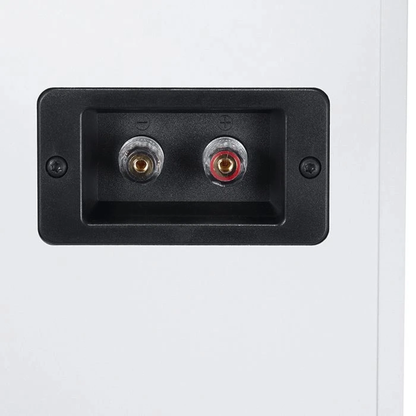 Canton GLE 10 PRO S2 On-Wall-Lautsprecher Weiss Anschlussfeld mit zwei Schraubklemmen im Detail