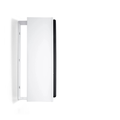 Canton GLE 10 PRO S2 On-Wall-Lautsprecher Weiss Seitenansicht mit Abdeckung und Wandhalterung