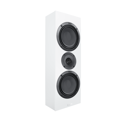 Canton GLE 15 OnWall S2 Wandlautsprecher Weiss Schrägansicht ohne Abdeckung mit sichtbarer Chassisbestückung