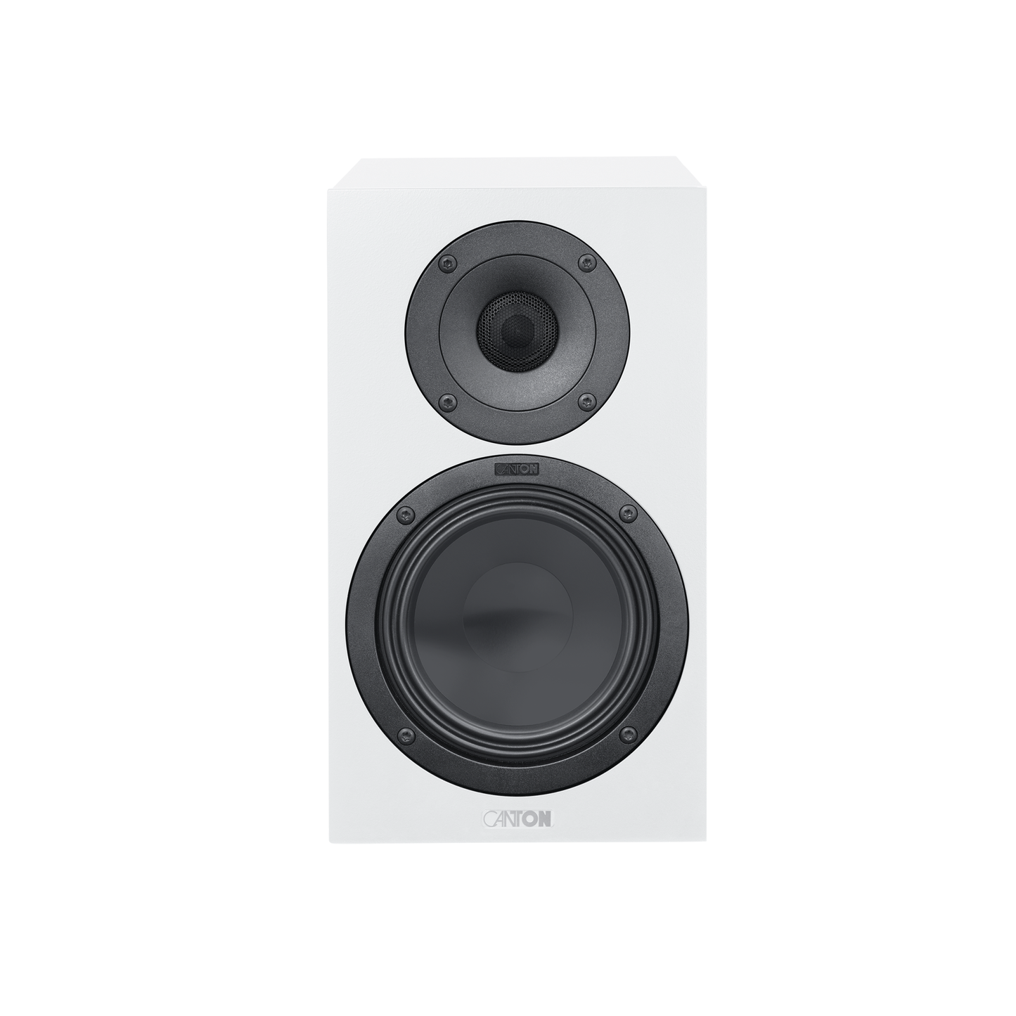 Canton GLE 20 S2 Regallautsprecher Weiss Frontansicht ohne Abdeckung mit Hochtöner und Waveguide