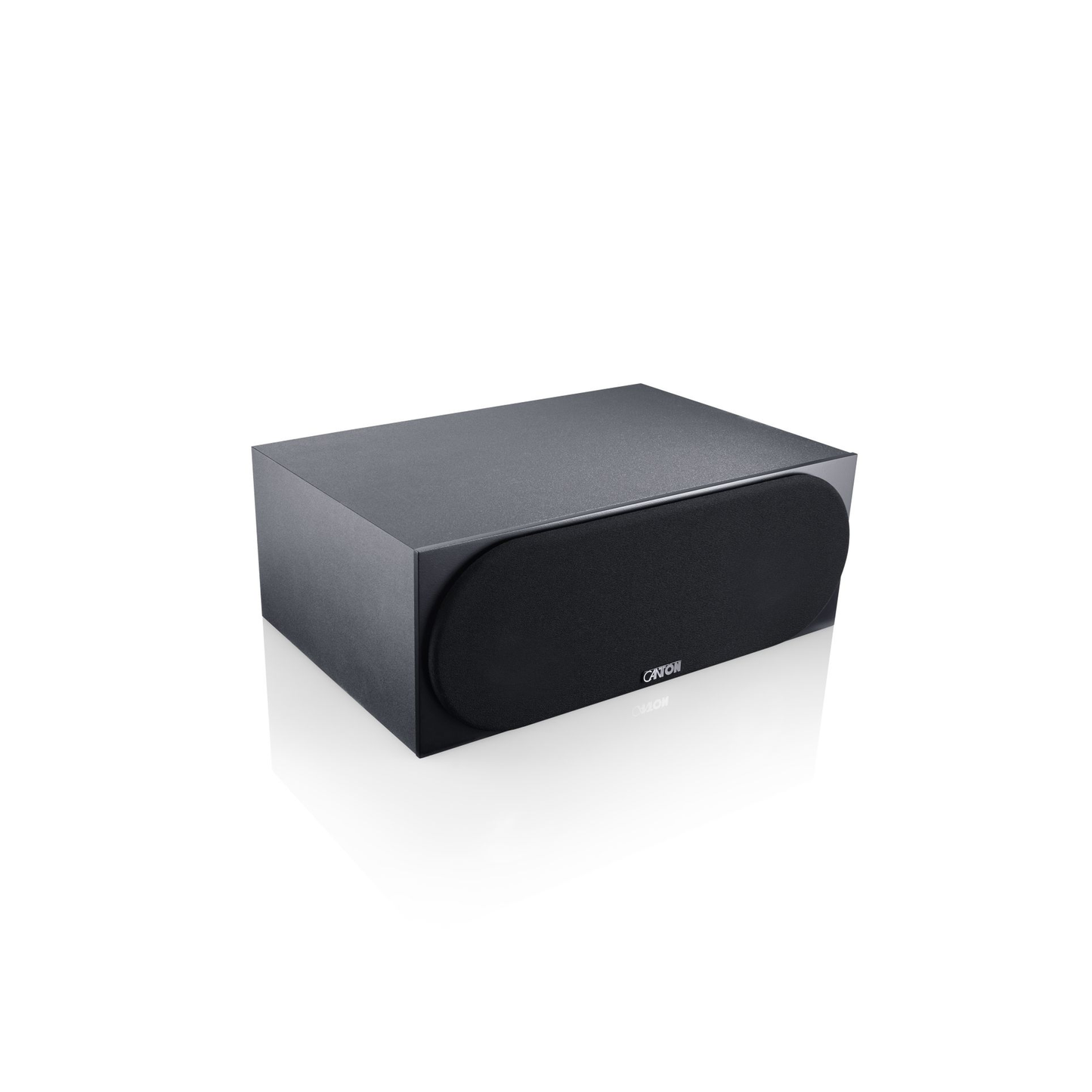 Canton GLE 50 Center S2 Center-Lautsprecher Schwarz Schrägansicht von oben mit Frontabdeckung