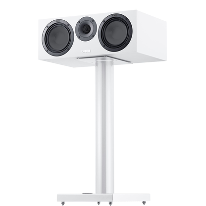 Canton GLE 50 Center S2 Center-Lautsprecher Weiss Setansicht auf Standfuss als Zubehör, ohne Abdeckung