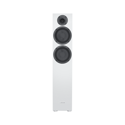 Canton GLE 70 S2 Standlautsprecher Weiss Frontansicht ohne Abdeckung, Schallwand mit drei Chassis