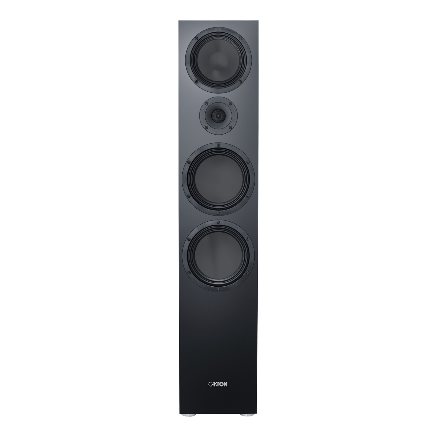 Canton GLE 90 S2 Standlautsprecher Schwarz Frontansicht ohne Abdeckung mit vier Chassis