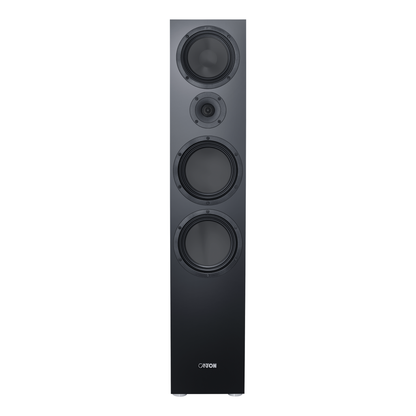 Canton GLE 90 S2 Standlautsprecher Schwarz Frontansicht ohne Abdeckung mit vier Chassis