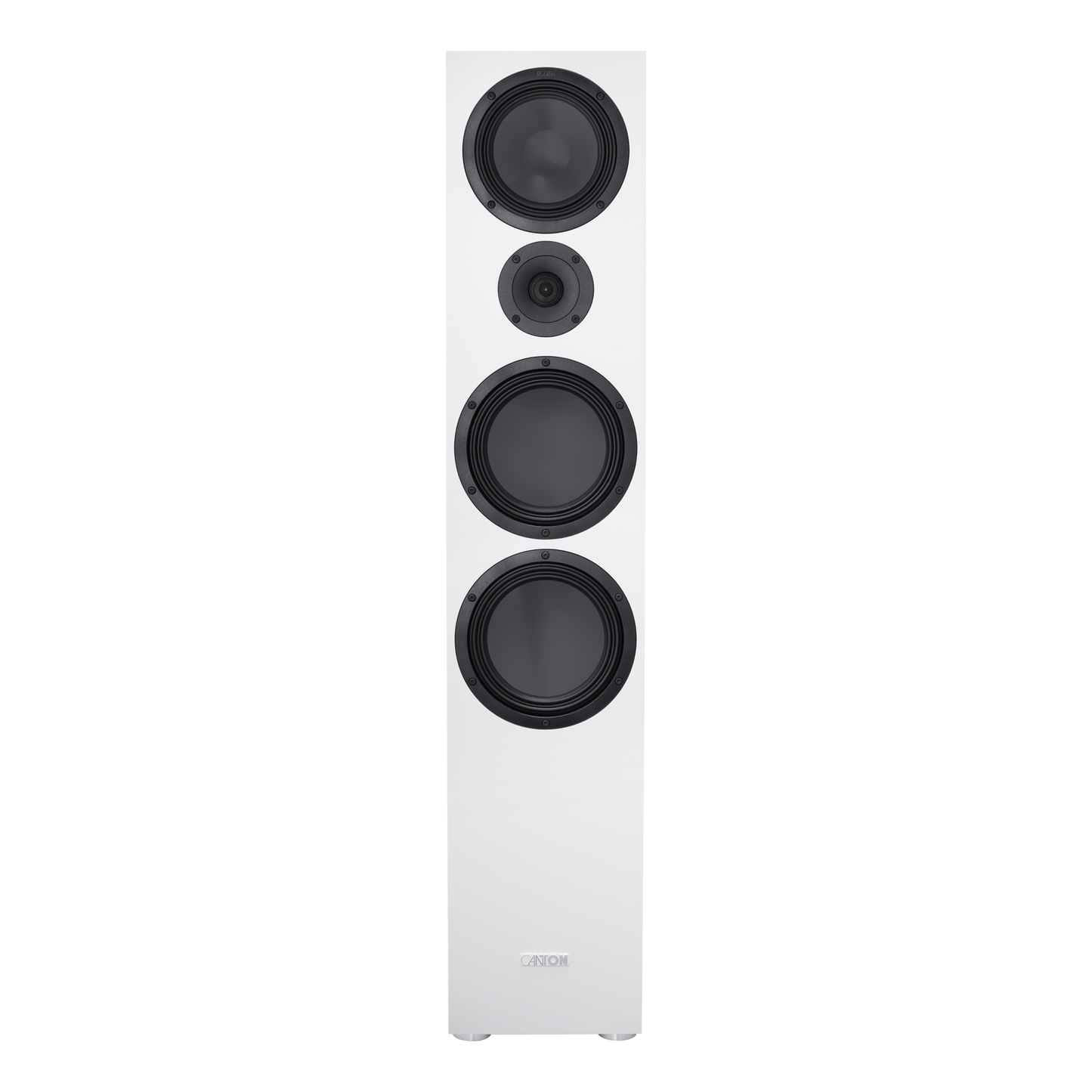 Canton GLE 90 S2 Standlautsprecher Weiss Frontansicht ohne Abdeckung mit vier Chassis