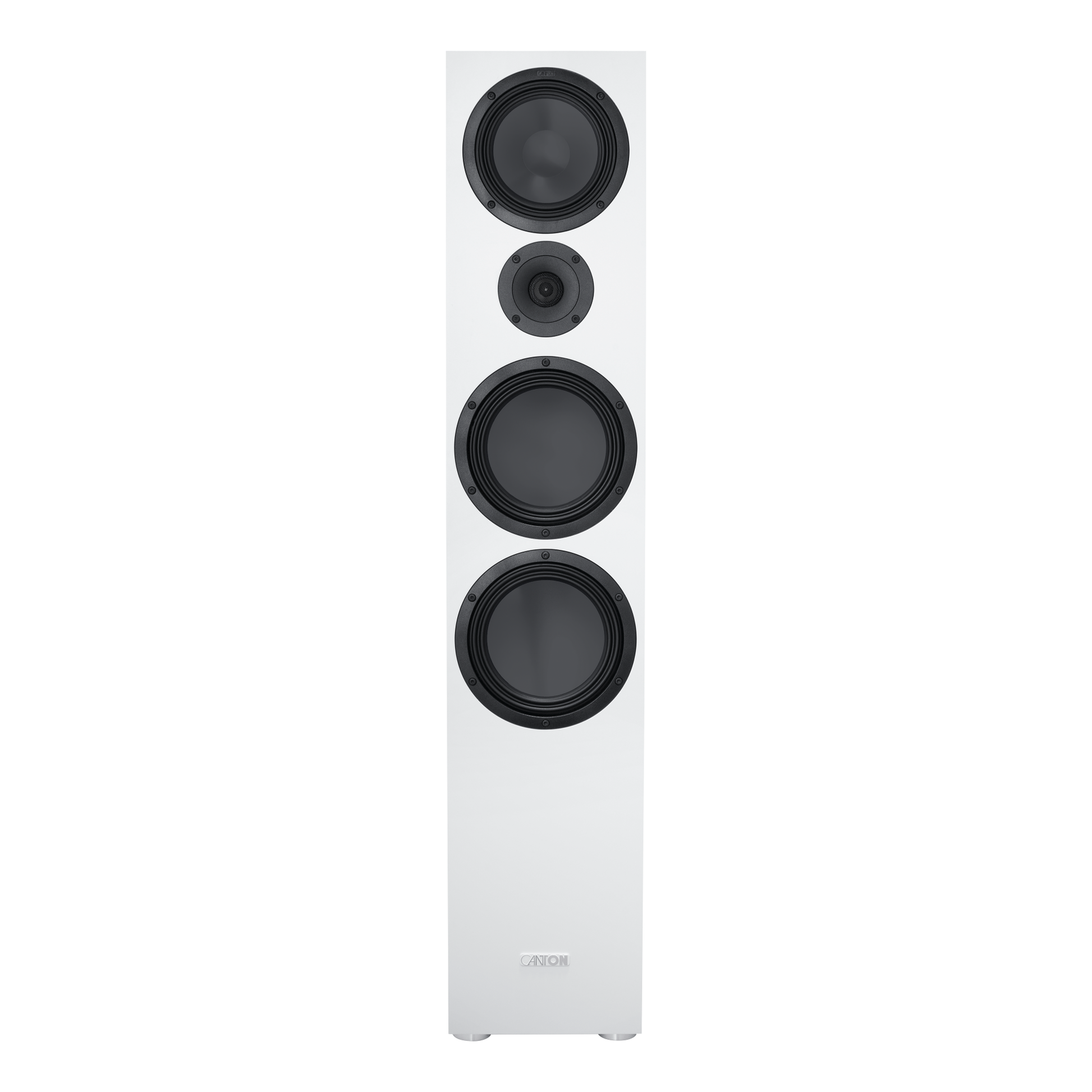 Canton GLE 90 S2 Standlautsprecher Weiss Frontansicht ohne Abdeckung mit vier Chassis