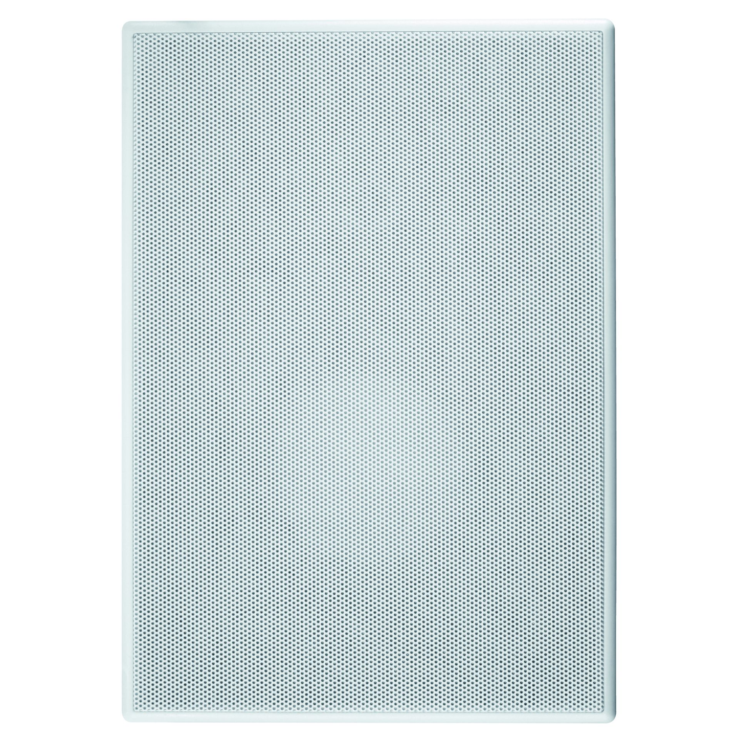 Canton InWall 845 Einbaulautsprecher weiss Frontansicht mit montierter weisser Lochblech-Abdeckung