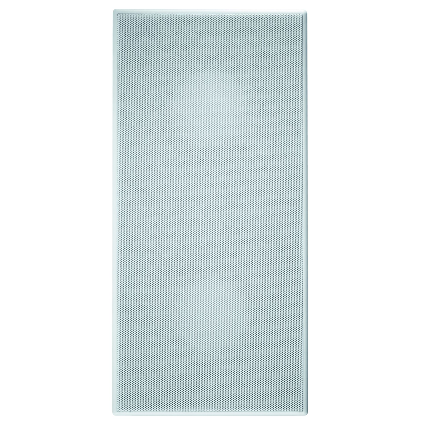 Canton InWall 845 LCR Einbaulautsprecher weiss Frontansicht mit montierter weisser Lochblech-Abdeckung