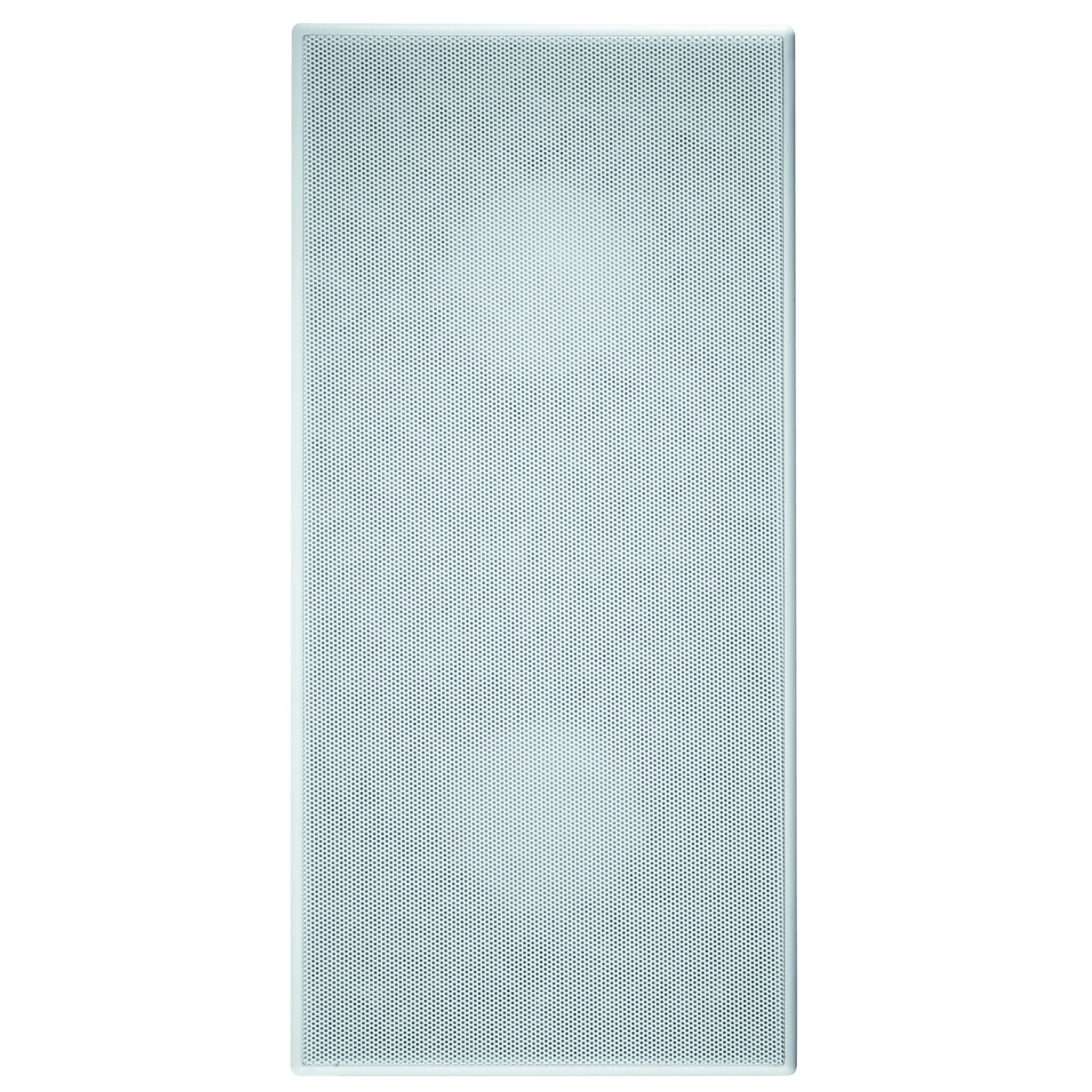 Canton InWall 845 LCR Einbaulautsprecher weiss Frontansicht mit montierter weisser Lochblech-Abdeckung