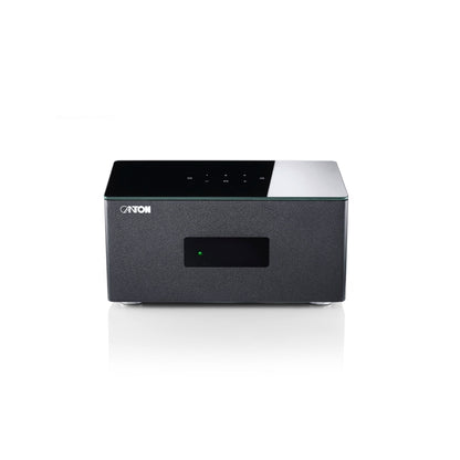 Canton Smart AMP 5.1 S2 Streaming-Verstärker Frontansicht aus erhöhter Perspektive mit Touchbedienfeld