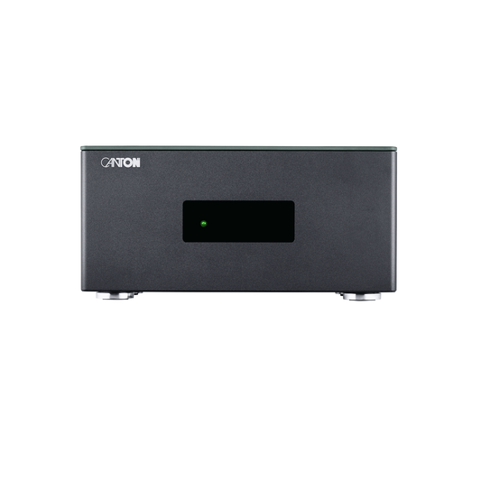 Canton Smart AMP 5.1 S2 Streaming-Verstärker Frontansicht mit Displayfenster und grüner Status-LED