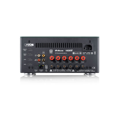 Canton Smart AMP 5.1 S2 Streaming-Verstärker Rückansicht mit HDMI, Lautsprecherklemmen und Netzanschluss