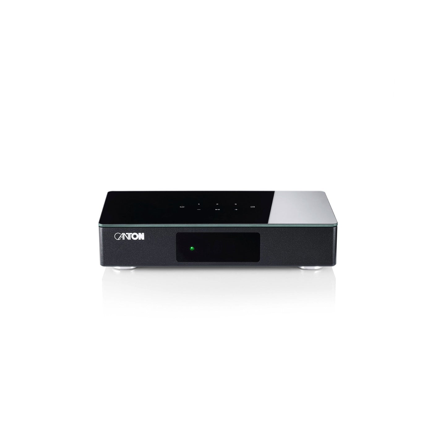 Canton Smart Connect 5.1 S2 Streaming-Vorverstärker Frontansicht aus erhöhter Perspektive mit Touchbedienfeld