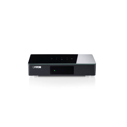 Canton Smart Connect 5.1 S2 Streaming-Vorverstärker Frontansicht aus erhöhter Perspektive mit Touchbedienfeld