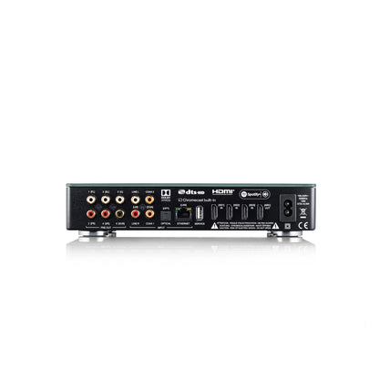 Canton Smart Connect 5.1 S2 Streaming-Vorverstärker Rückansicht mit Cinch-Pre-Outs, HDMI und Ethernet