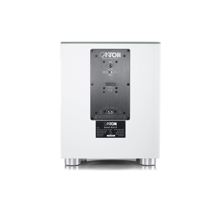 Canton Smart Libero Cinema Set + Smart Sub 8 Heimkino-Set Weiss Anschlussfeld mit Verstärkermodul und Typenschild