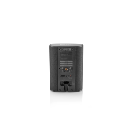 Canton Smart Libero Set 2 Streaming-Set Schwarz Rückansicht des Aktivlautsprechers mit Anschlüssen