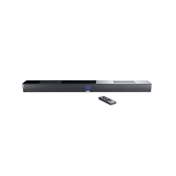 Canton Smart Soundbar 10 S2 Soundbar Schwarz Frontansicht mit Fernbedienung