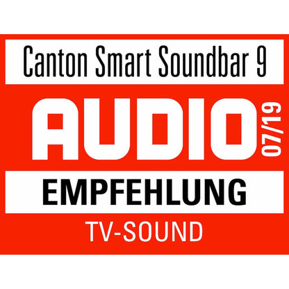Canton Smart Soundbar 9 S2 Soundbar Auszeichnung AUDIO Empfehlung TV-Sound 07/2019