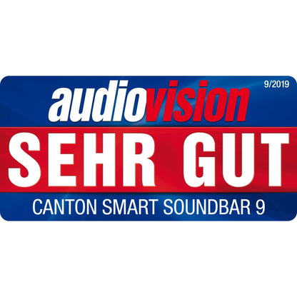 Canton Smart Soundbar 9 S2 Soundbar Auszeichnung audiovision sehr gut 9/2019
