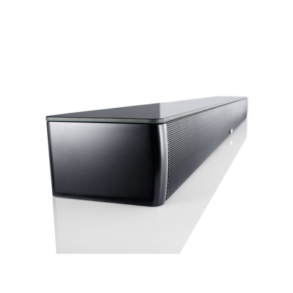 Canton Smart Soundbar 9 S2 Soundbar Schwarz Detailansicht Gehäuseecke mit Glasoberfläche
