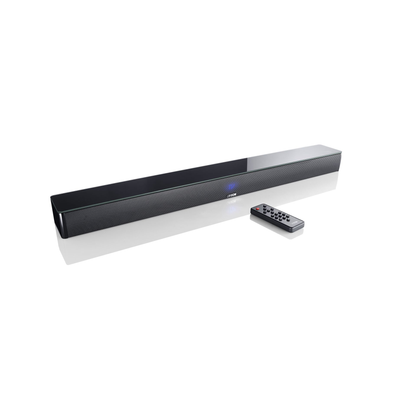 Canton Smart Soundbar 9 S2 Soundbar Schwarz Schrägansicht von oben mit Fernbedienung