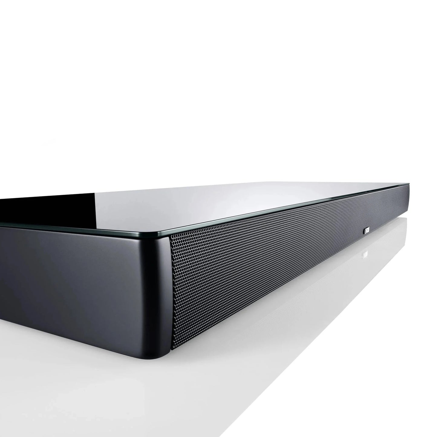 Canton Smart Sounddeck 100 S2 Sounddeck Schwarz Detailansicht der Gehäusekante mit Metallgitter