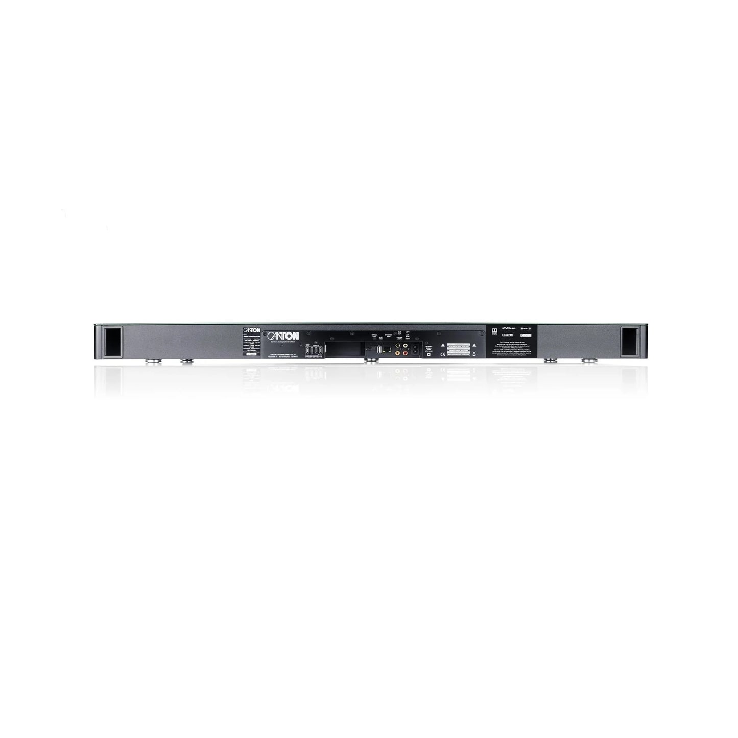 Canton Smart Sounddeck 100 S2 Sounddeck Schwarz Rückansicht mit Anschlussfeld, HDMI und Cinch-Eingängen