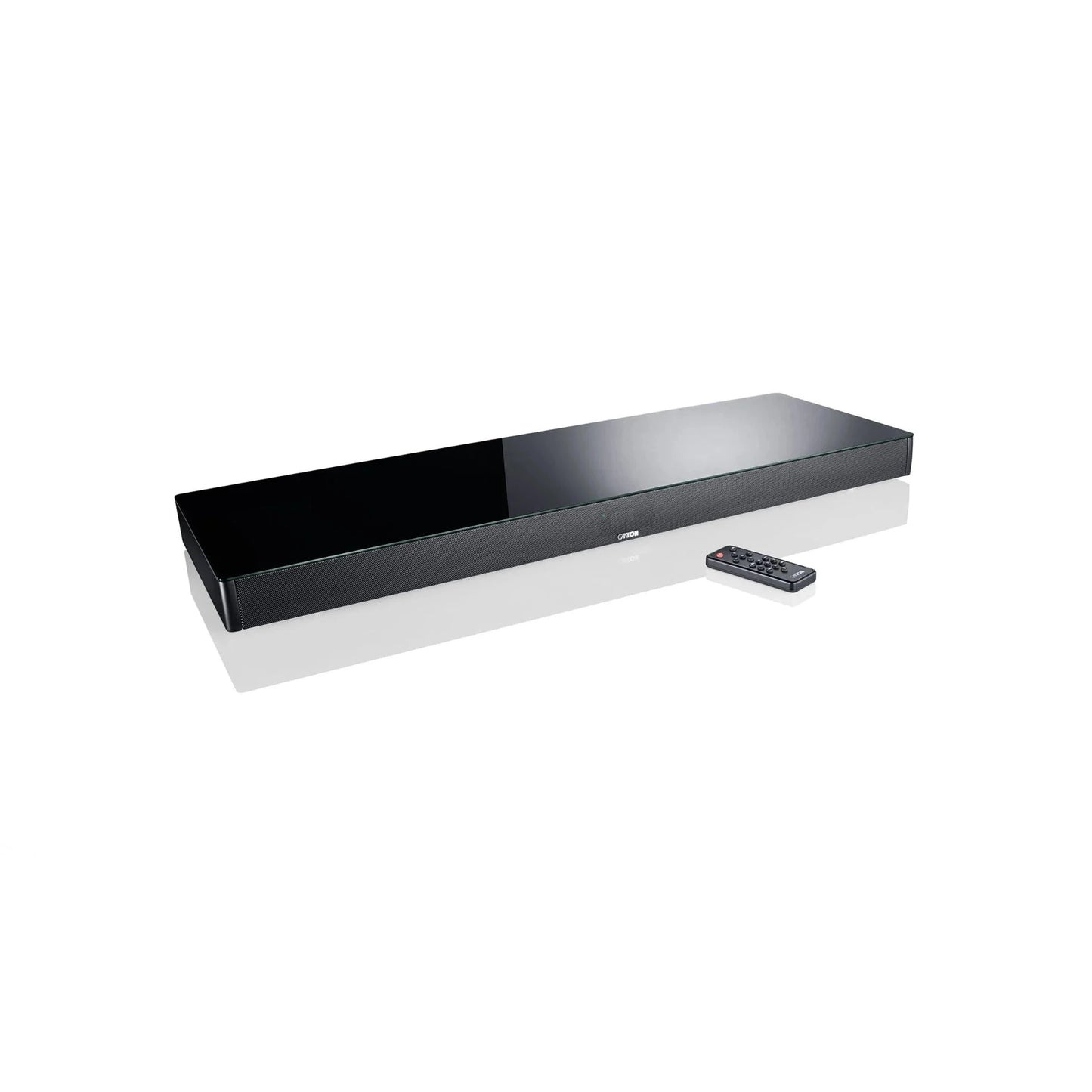 Canton Smart Sounddeck 100 S2 Sounddeck Schwarz Schrägansicht von oben mit Fernbedienung