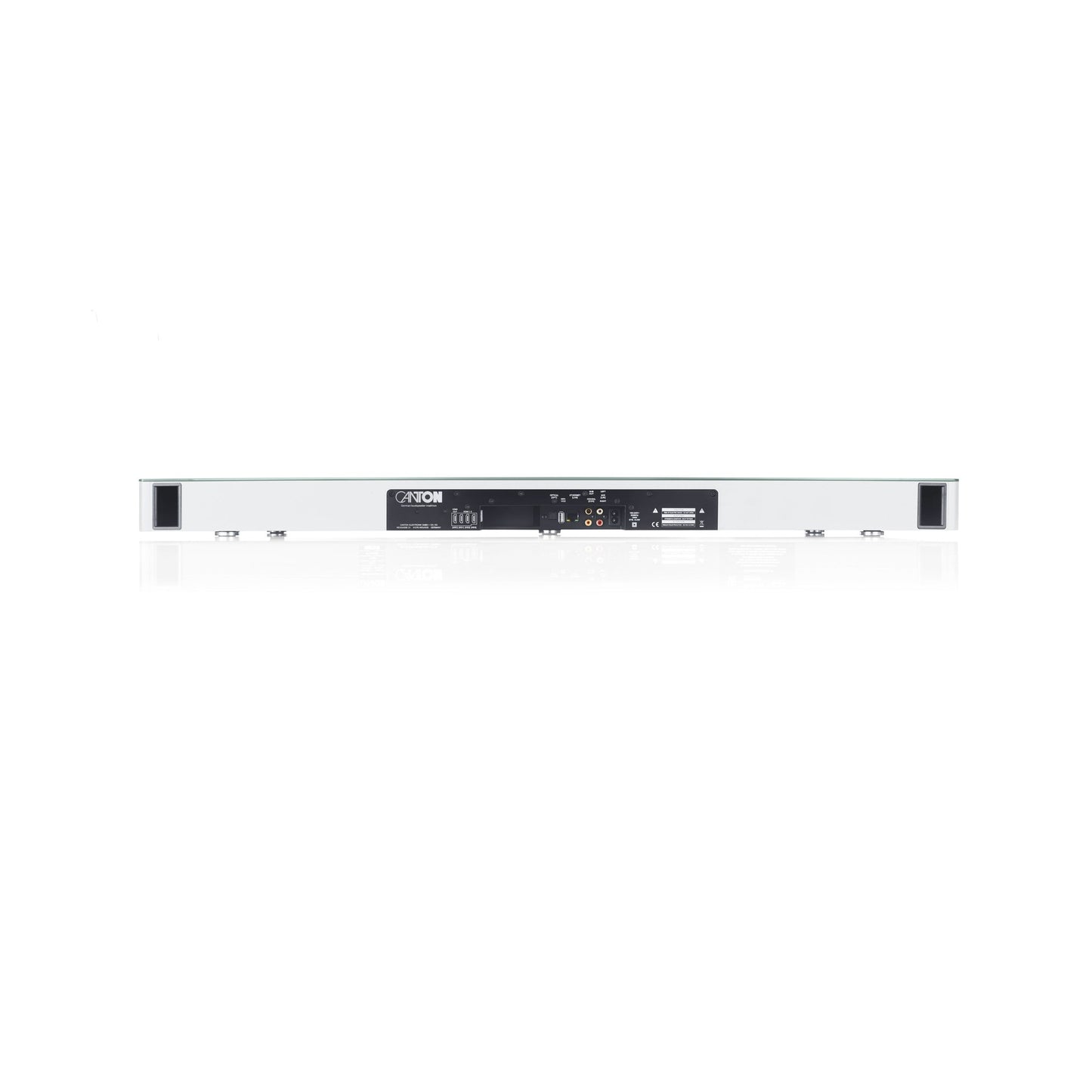 Canton Smart Sounddeck 100 S2 Sounddeck Weiss Rückansicht mit Anschlussfeld, HDMI und Cinch-Eingängen