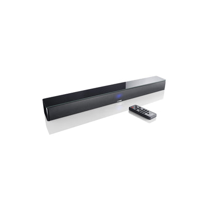 Canton Sound M Soundbar Schwarz Schrägansicht mit Fernbedienung