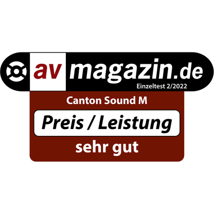 Canton Sound M Soundbar Weiss Auszeichnung av-magazin.de Einzeltest 2/2022, Preis-Leistung sehr gut